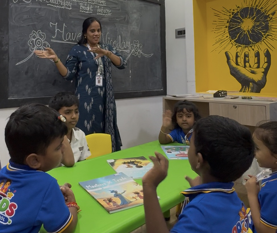 Kindergarten students participating in fun learning activities