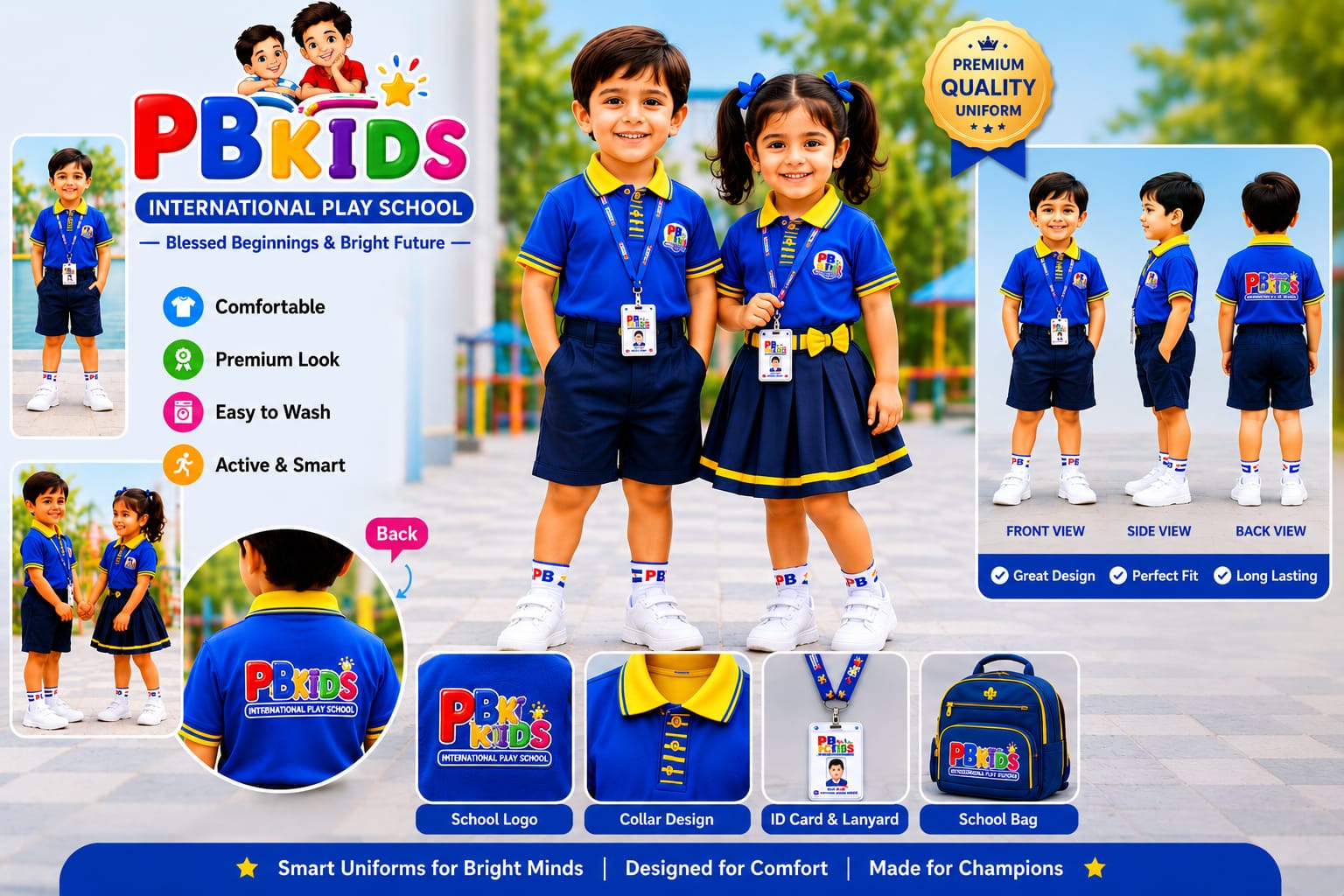 Preschool students in uniform at PB Kids International Play School Chennai